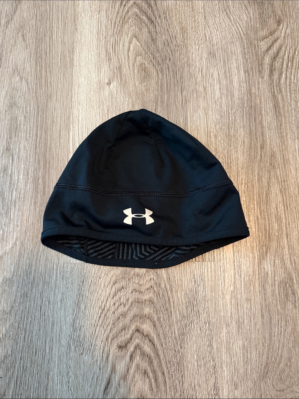 Under Armour Black Beanie with White Logo